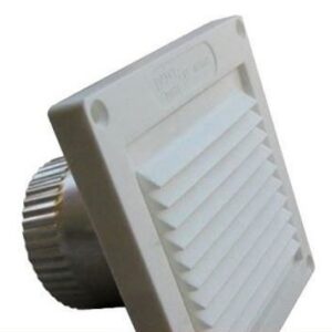 4" WHITE PLASTIC EAVE Cap with 3" Long Metal Collar on back