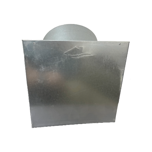 6" Silver Metal Sidewall Cap With 5" Long Collar, Screen and Damper - Image 2