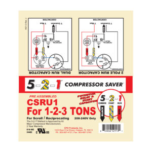 1 to 3 ton Compressor Saver Hard Start and Potential Relay 5-2-1