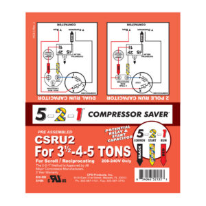 3.5 to 5 Ton Compressor Saver Hard Start and Potential Relay 5-2-1