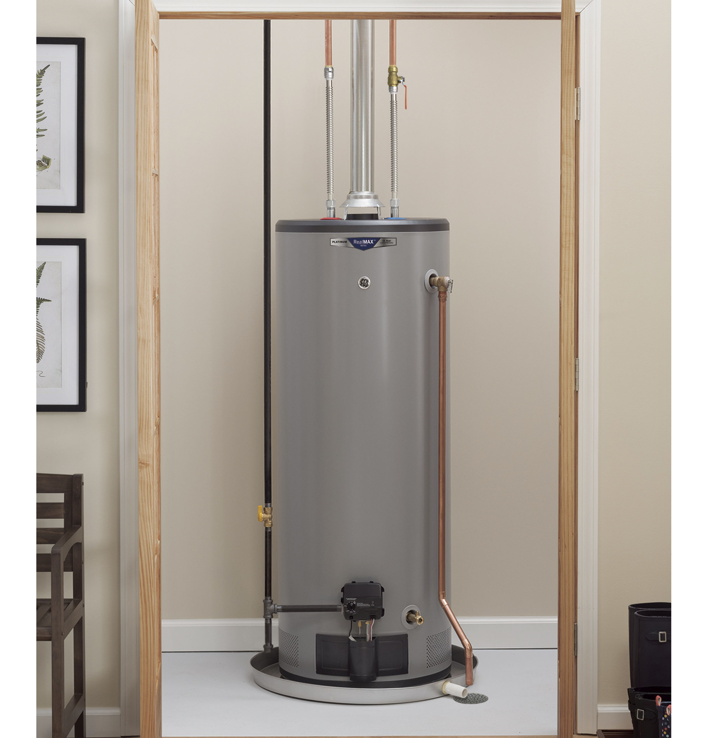 GE RealMAX Choice 50-Gallon Tall Natural Gas Atmospheric Water Heater - Image 2