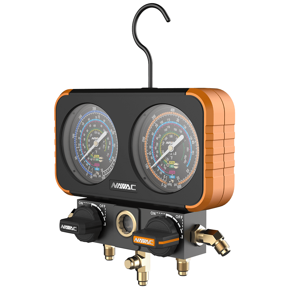 Pro Plus Manifold Gauge, 3-1/8" OD, Aluminum Body, A2L, R454B/32/410A/22