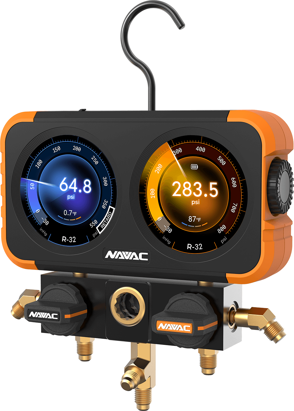 Flex-X Manifold Gauge, Digital Display, HD Color Graphic Interface, 72 Refrigerants, A2L