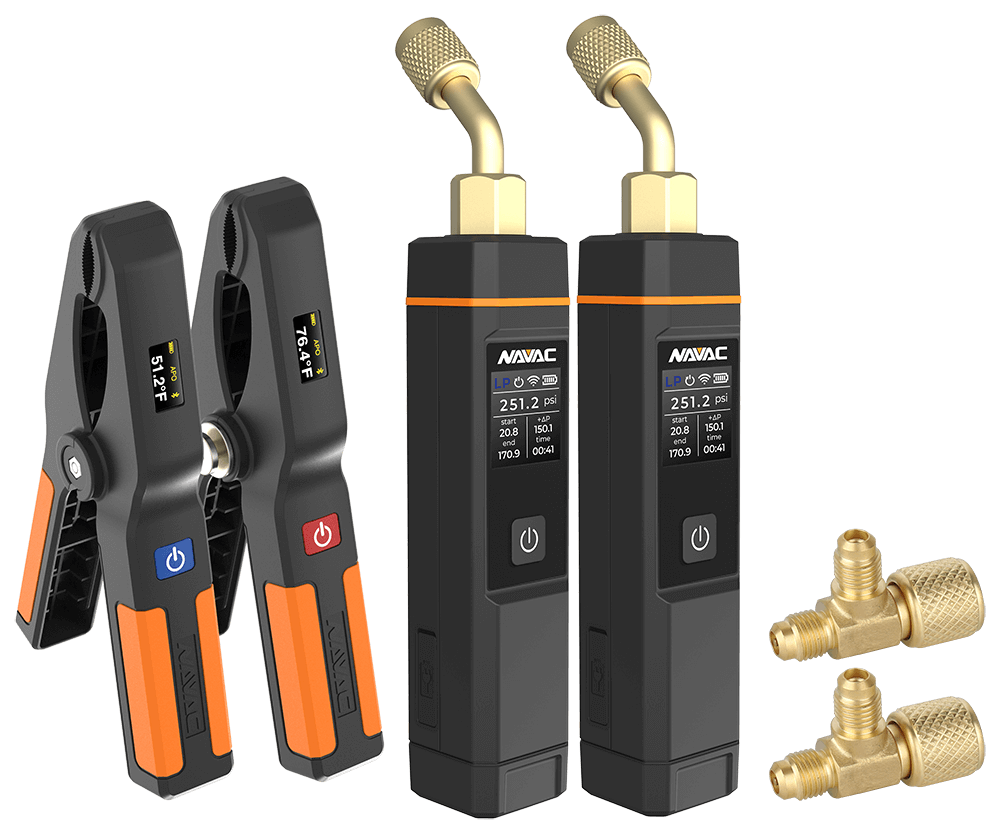 Smart Refrigerant Diagnostics Kit, 1-NST1, 1-NST2, 2-NSP1, 1-F1030 (2 PK), A2L, myNAVAC™ App